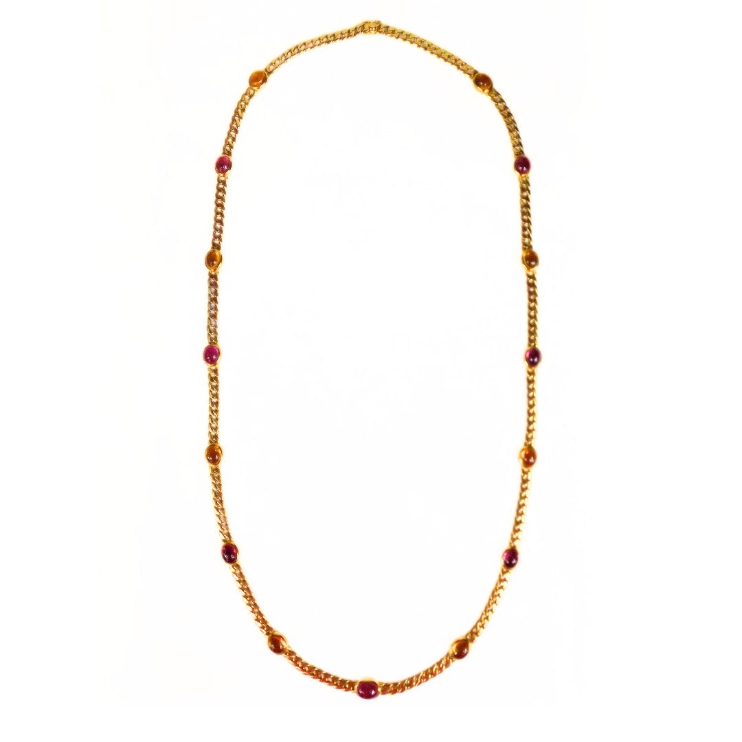Bulgari 18K Multi-Gem Long Chain Necklace