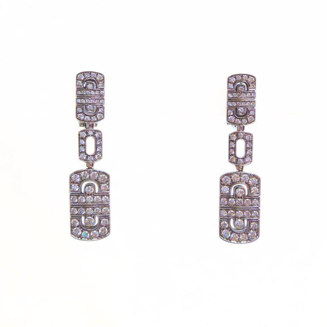 Bulgari 'Parentesi' 18K White Gold Diamond Earrings
