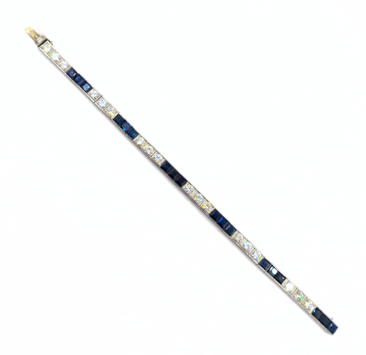 Platinum 4.5ct, G-H Color VS Clarity Diamond 5.5ct Sapphire Tennis Bracelet