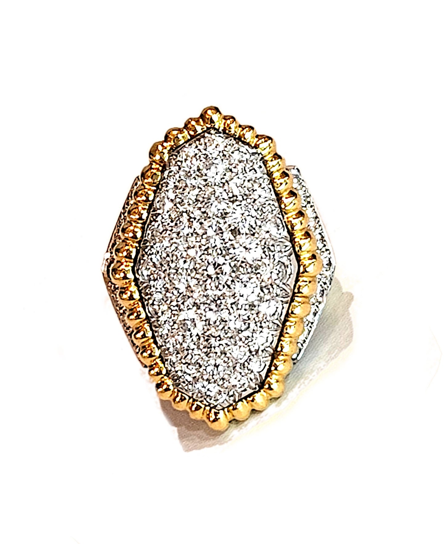 David Webb 18K Gold Platinum Diamond Ring