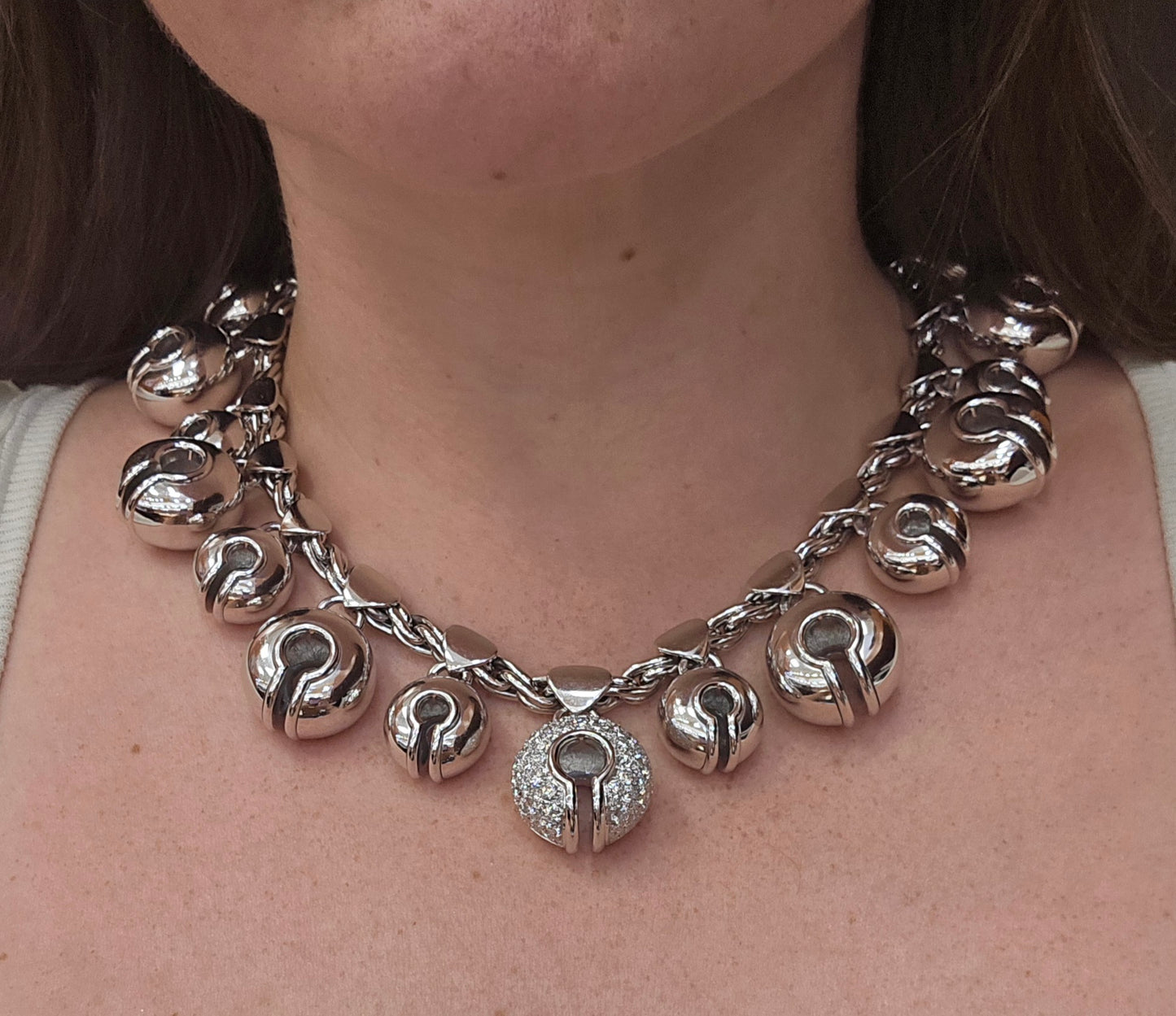 Marina B 'Campanelli' 18K White Gold Diamond Necklace