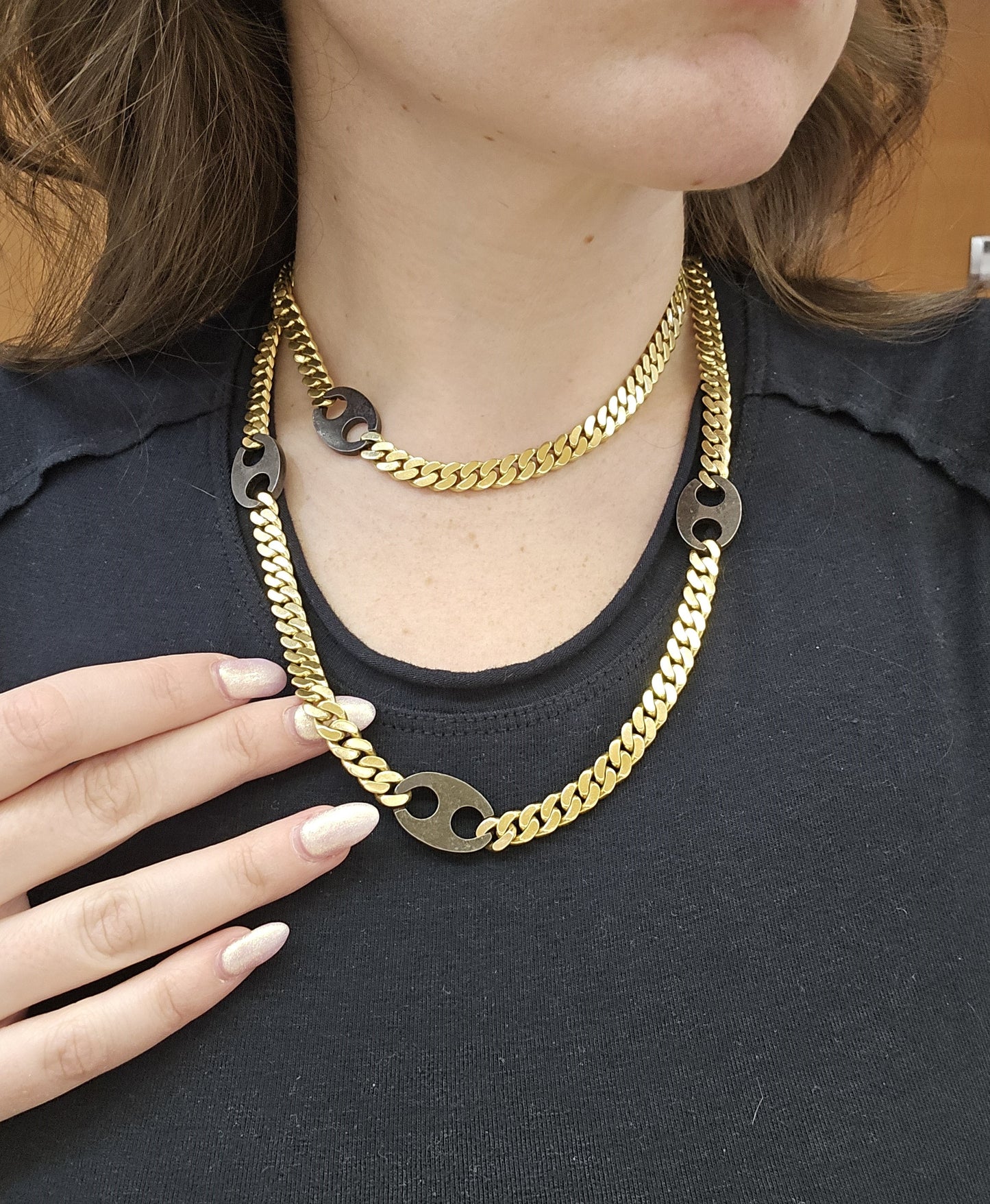 Bulgari 18K Gold Iron Chain Necklace