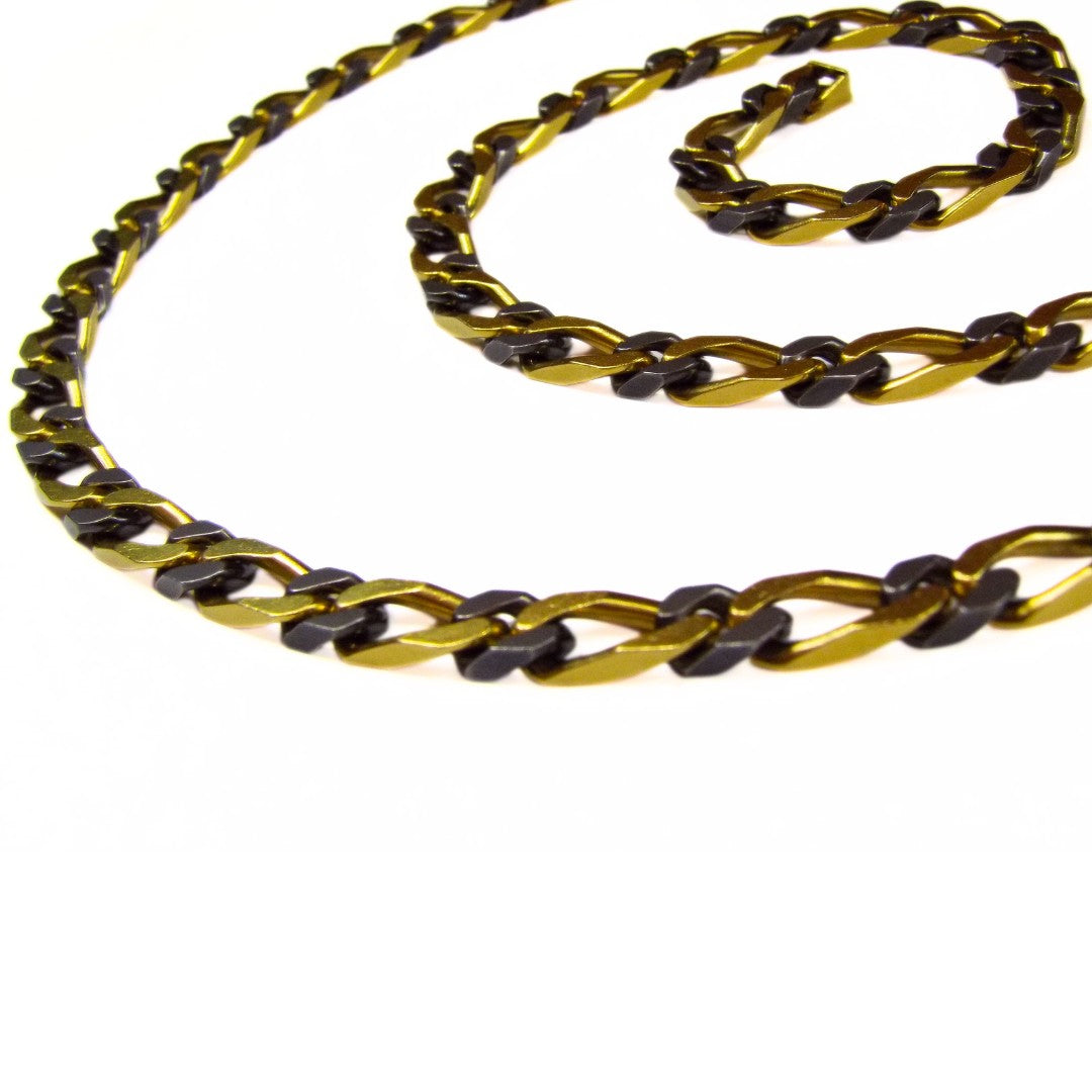 Bulgari 18K Gold and Steel Long Chain Necklace