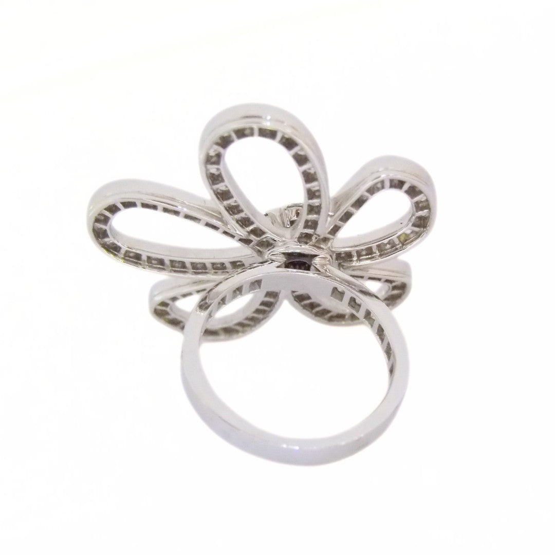 Van Cleef & Arpels 18K White Gold Diamond 'Flower Lace' Ring