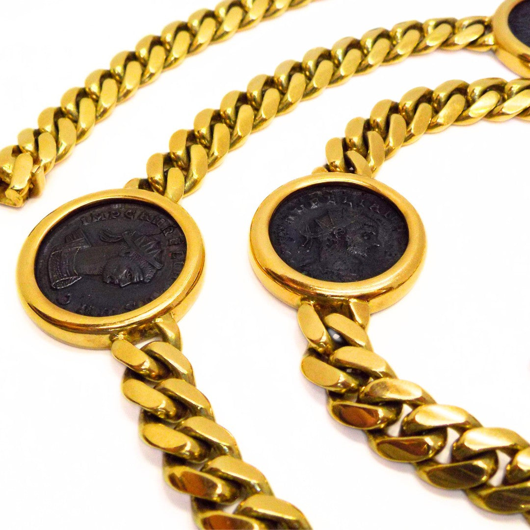 Bulgari 18K Gold 7-Coin Monete Chain Necklace