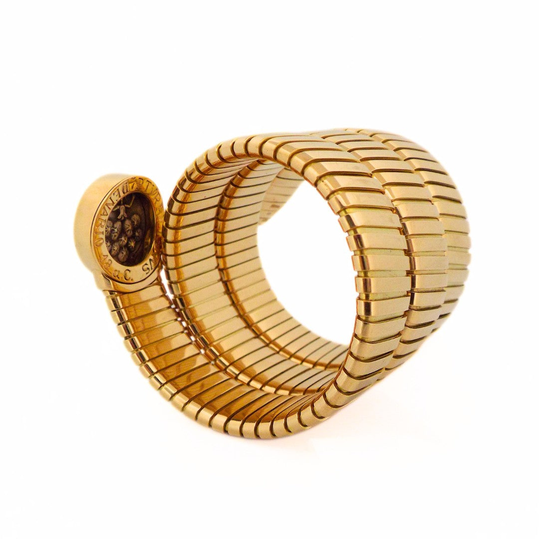 Bulgari 'Tubogas' 18K Gold Monete Three-Row Bracelet
