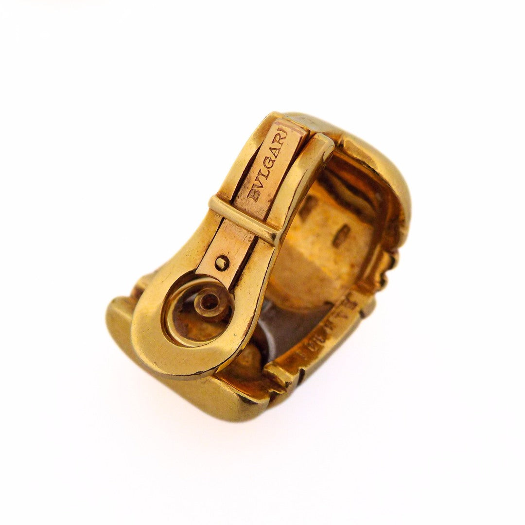 Bulgari 18K Gold Steel Parentesi Earclip Earrings