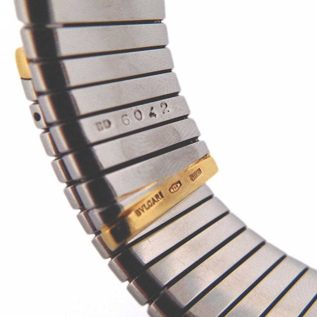 Bulgari 18K Gold Steel Tubogas Parentesi Bracelet