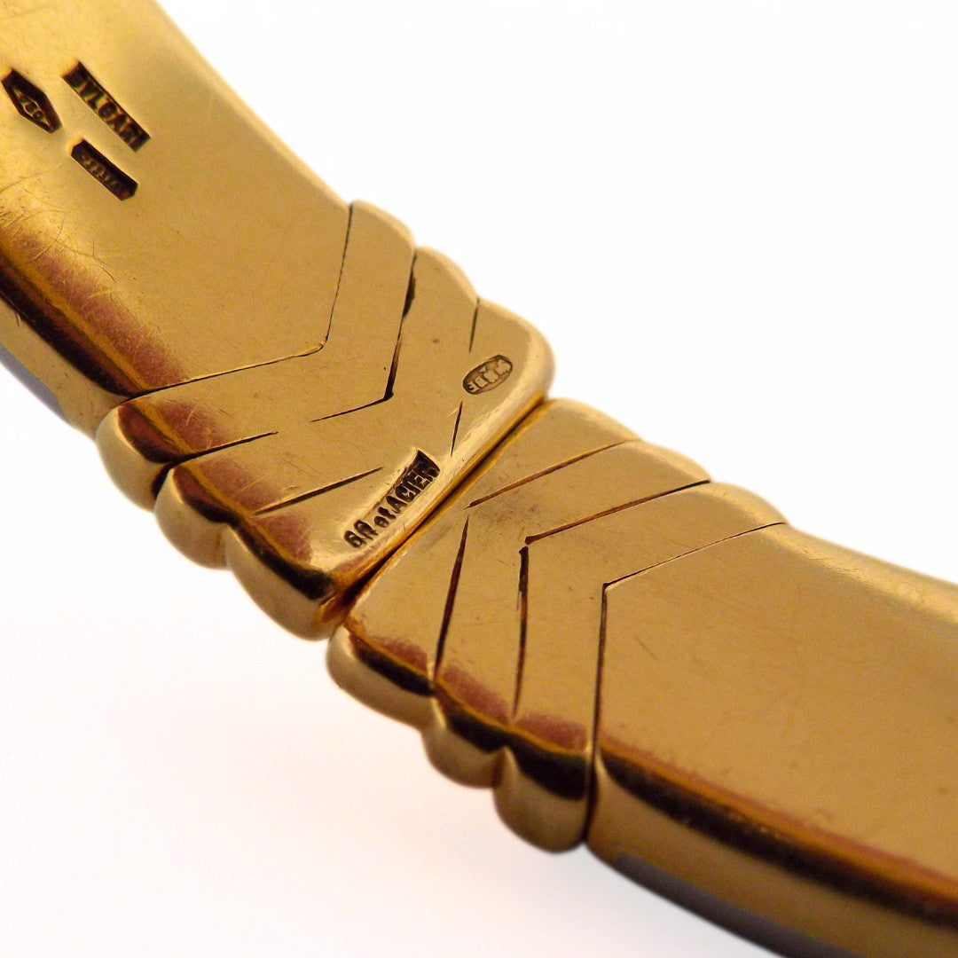 Bulgari 18K Gold Steel Bangle Bracelet