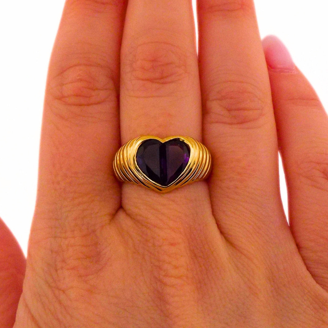 Bulgari 18K 'Doppio' Amethyst Iolite Ring
