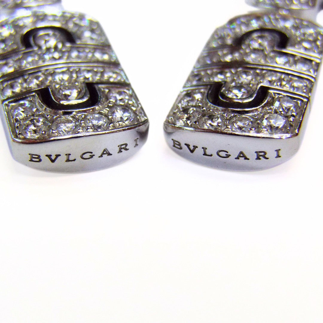 Bulgari 'Parentesi' 18K White Gold Diamond Earrings
