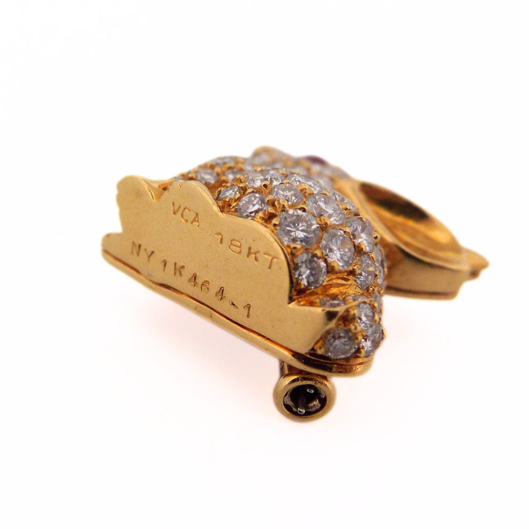 Van Cleef & Arpels 18K Ruby Diamond Bunny Brooch