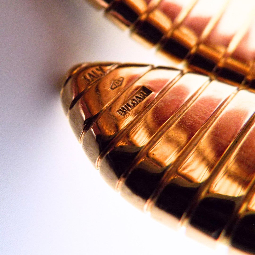 Bulgari 'Tubogas' 18K Gold Monete Three-Row Bracelet