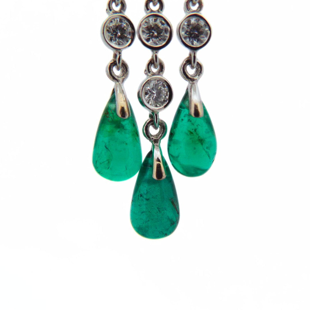Cartier 'Panthere' 18K Gold Diamond Emerald Drop Earrings