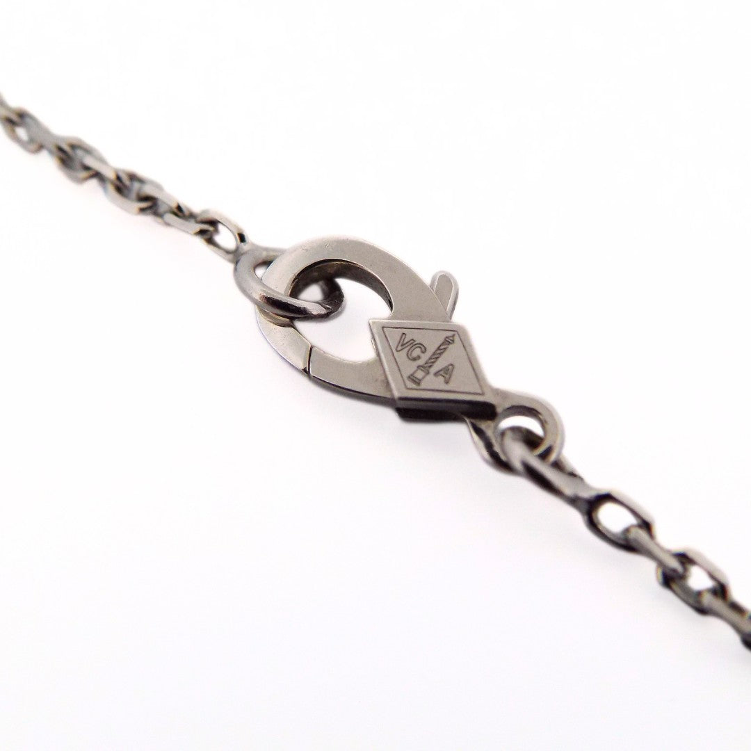 Van Cleef & Arpels 18K White Gold Diamond Two Butterfly Pendant Chain Necklace