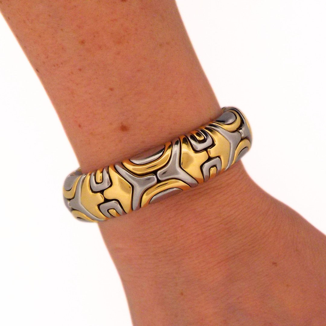 Bulgari Alveare 18K Gold Steel Bracelet