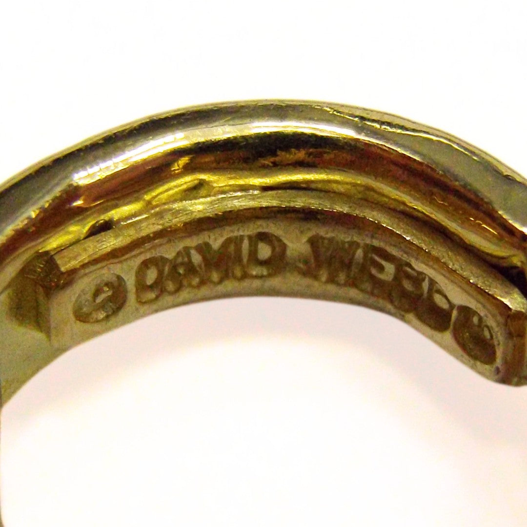 David Webb 18K Hammered Gold Pendant Necklace
