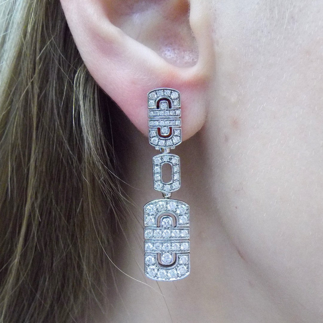Bulgari 'Parentesi' 18K White Gold Diamond Earrings