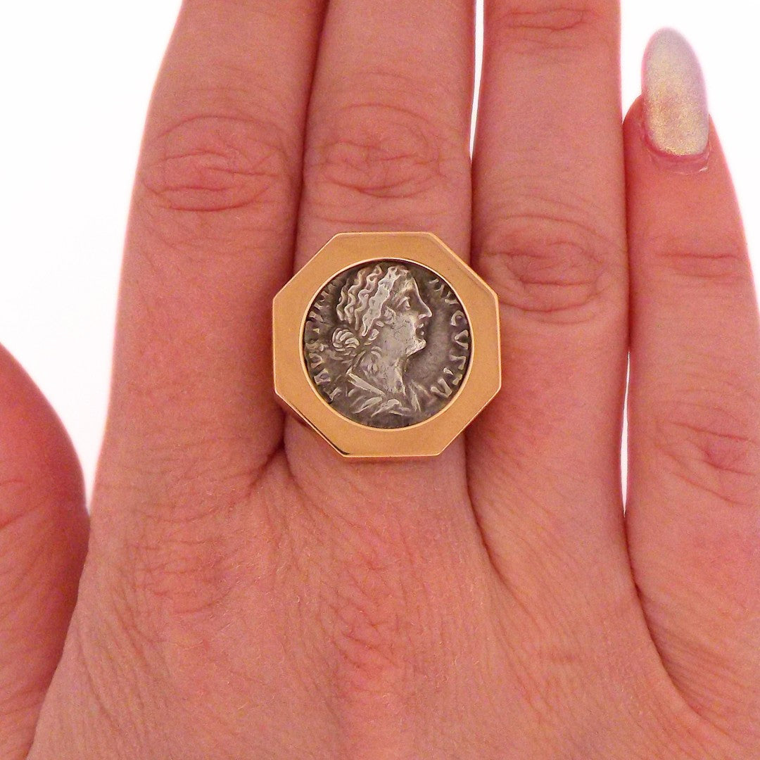 Bulgari 18K 'Monete' Geometric Ring