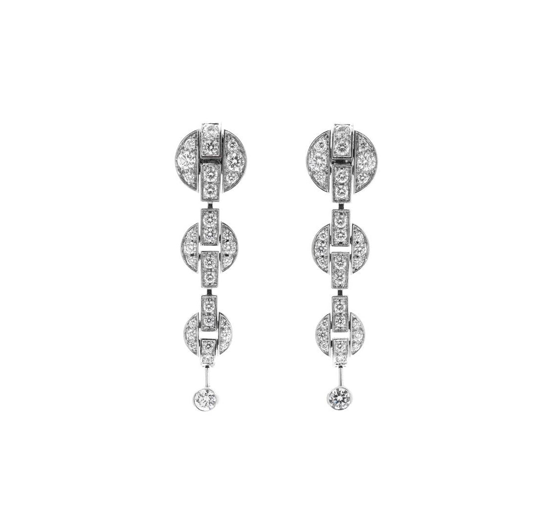 Cartier 'Himalia' 18K White Gold Diamond Earrings