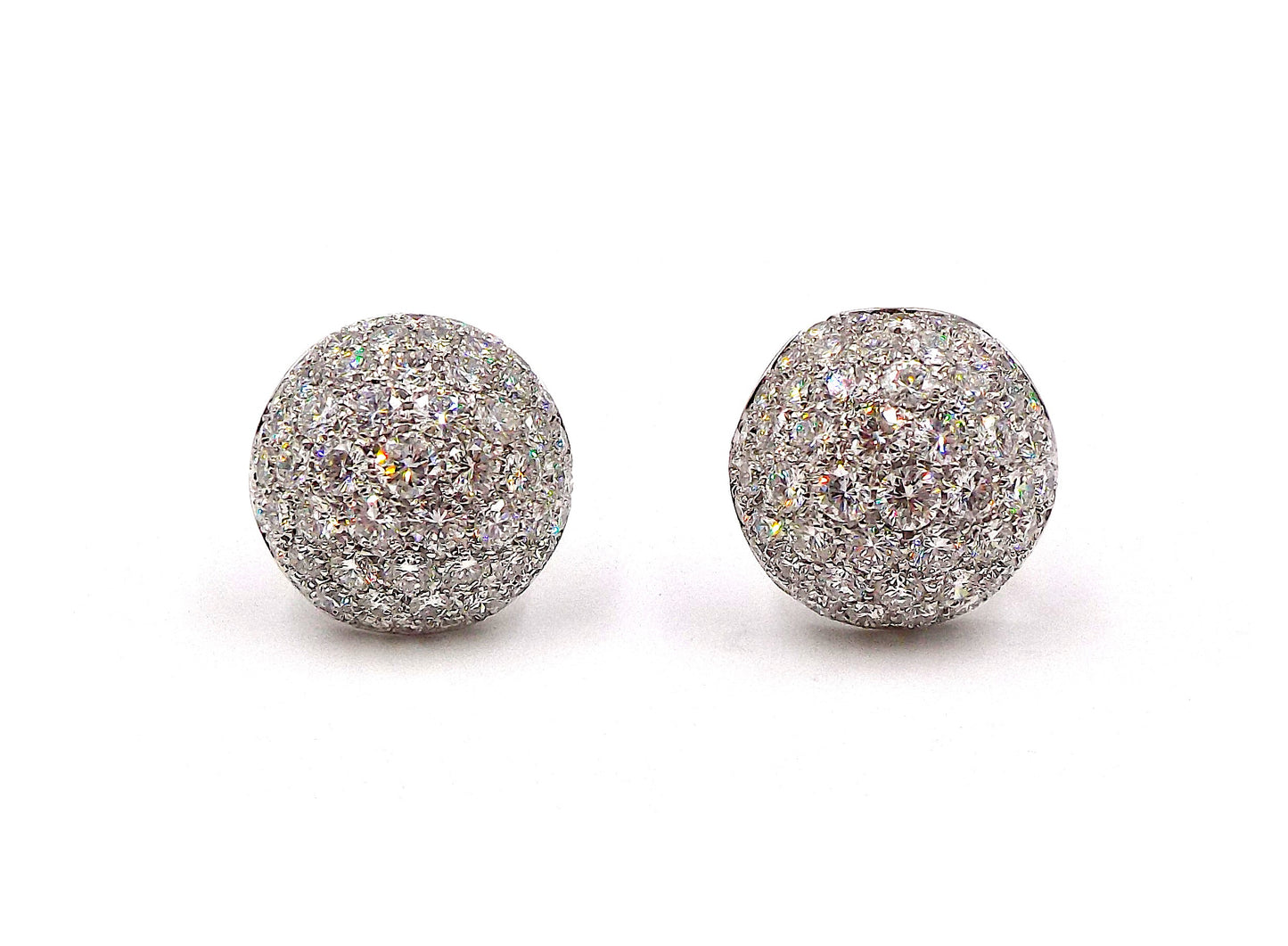 Graff 18K White Gold Diamond Dome Earrings