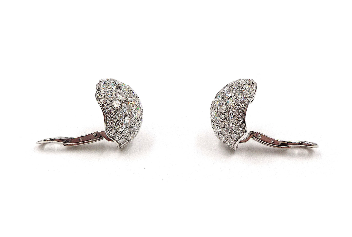 Graff 18K White Gold Diamond Dome Earrings