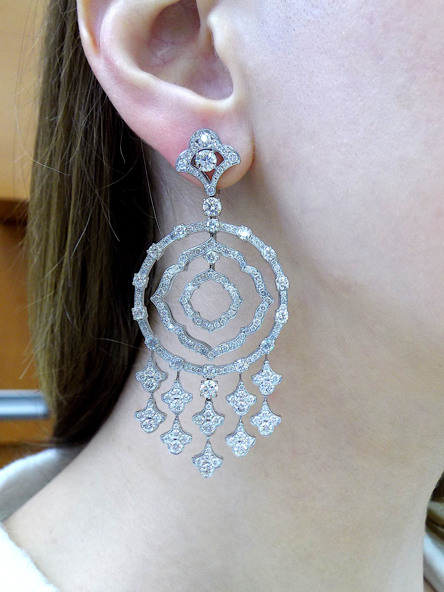 Graff White Gold Diamond Gypsy Earrings