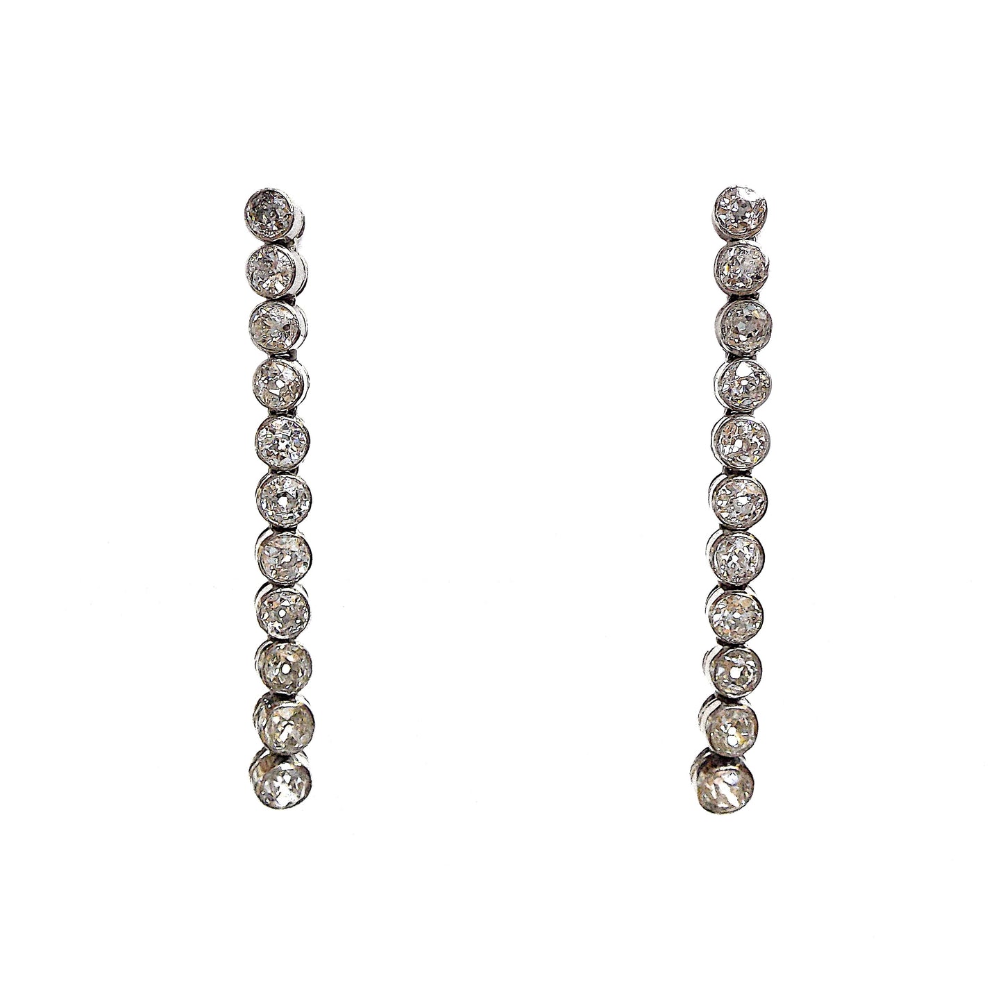 Gold Diamond One-Line Drop Earrings