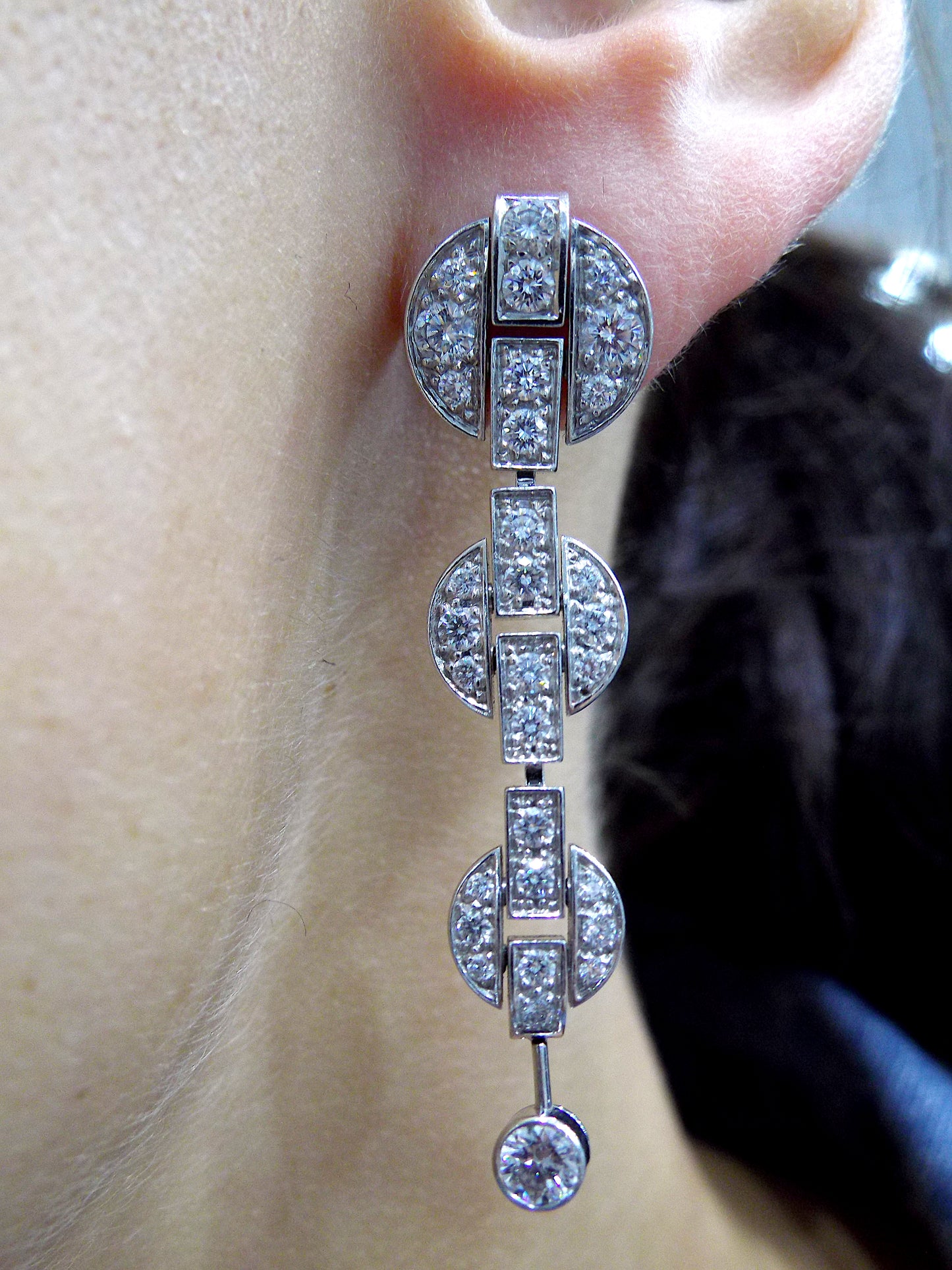Cartier 'Himalia' 18K White Gold Diamond Earrings