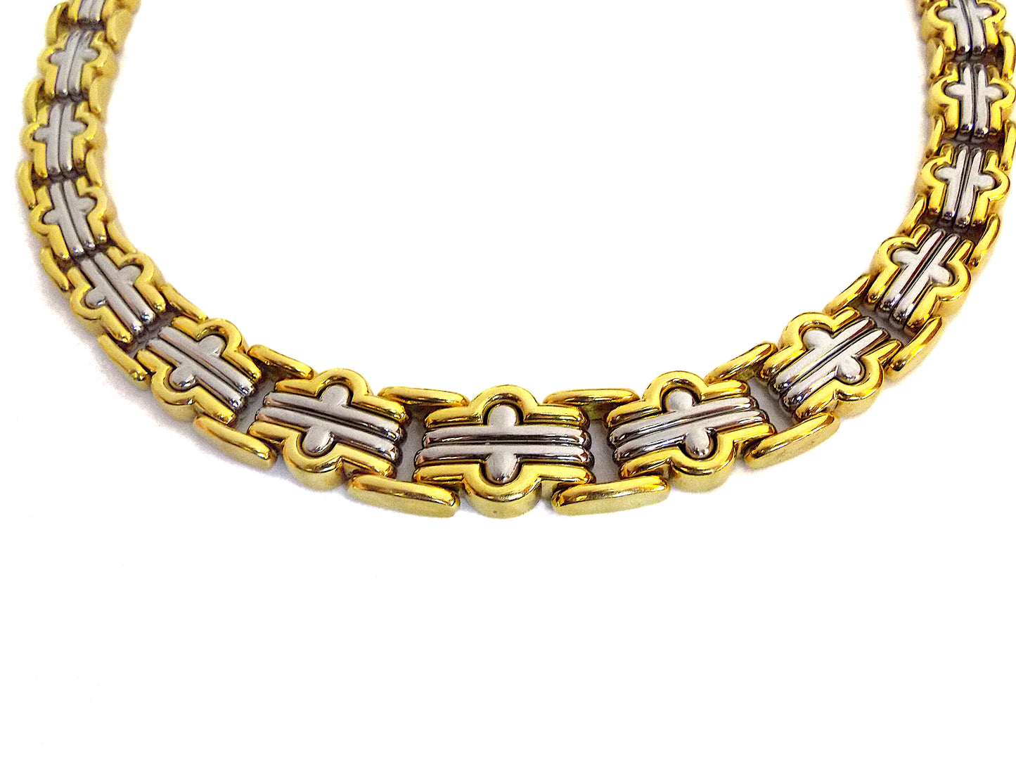 Bulgari 'Parentesi' 18K Gold and Steel Necklace