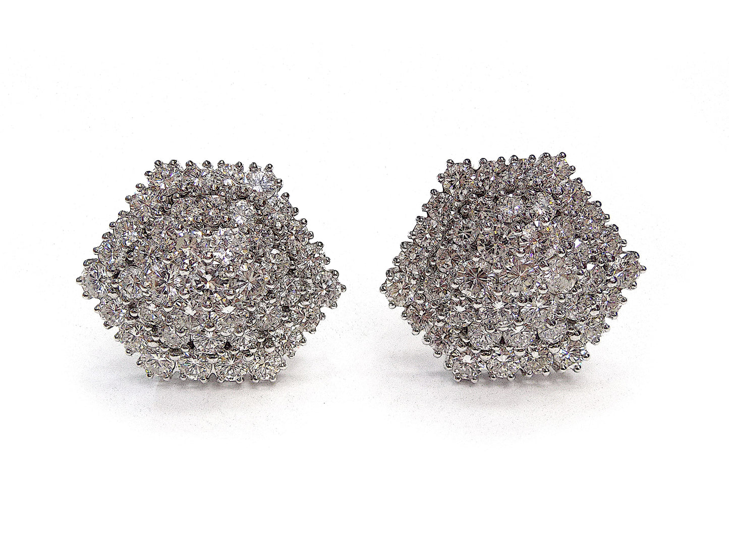 David Webb Pair of Diamond Earclips