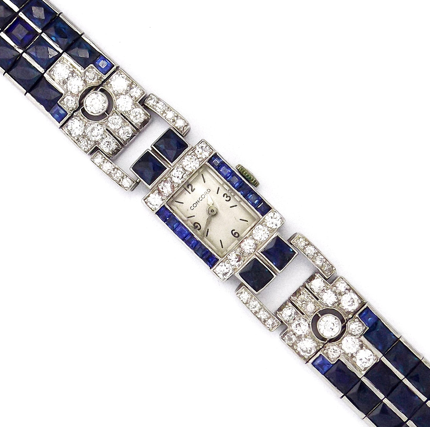 Concord Sapphire 5ct Diamond Bracelet Wristwatch Watch 7"