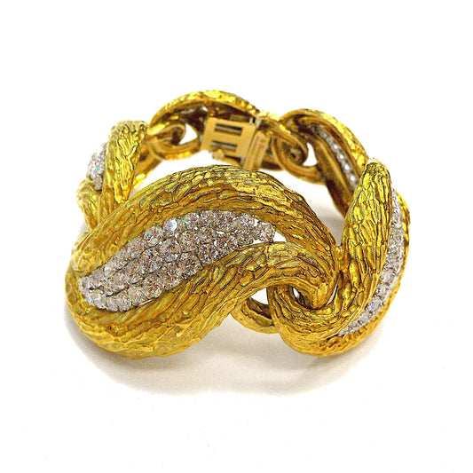 David Webb Gold Platinum Diamond Bracelet