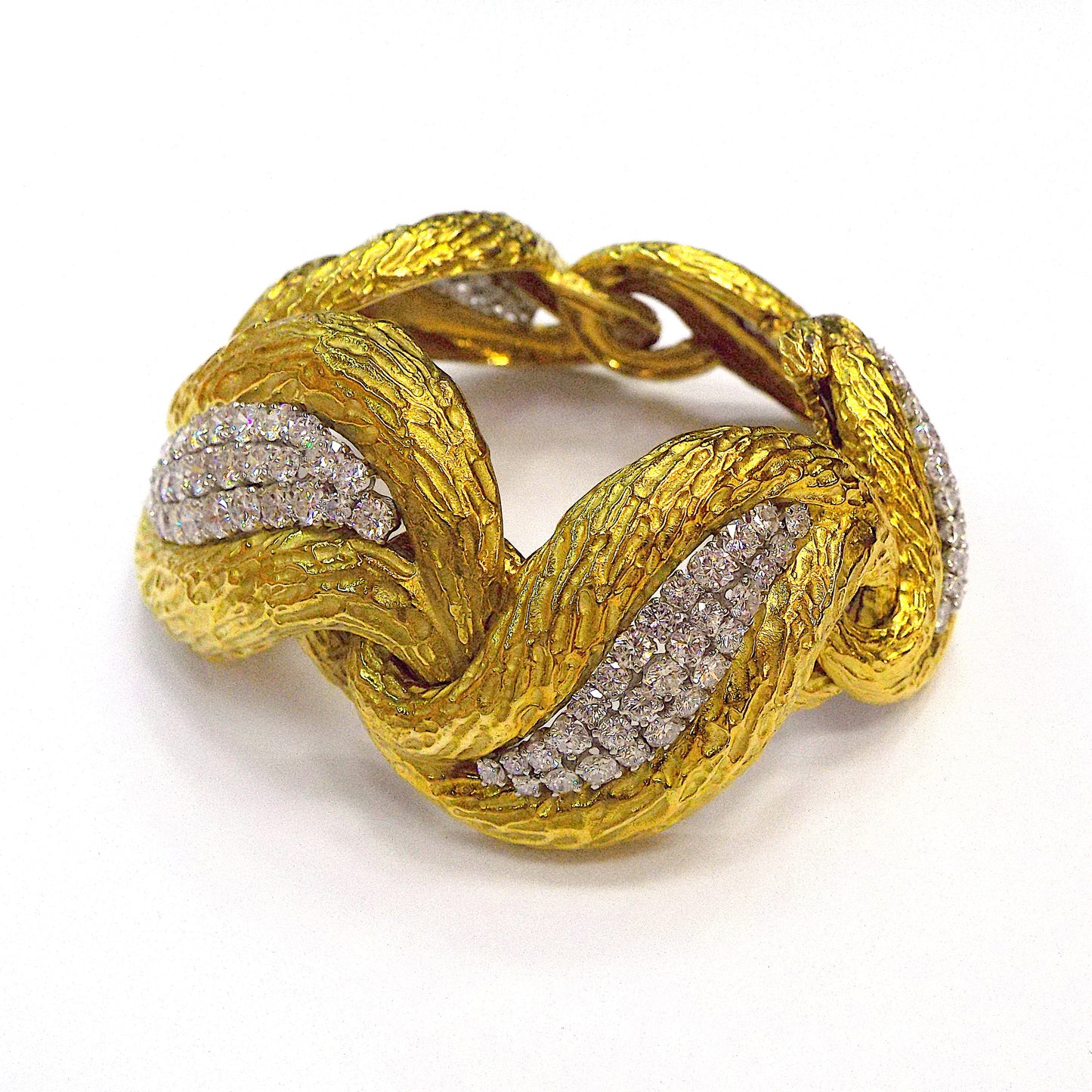 David Webb Gold Platinum Diamond Bracelet