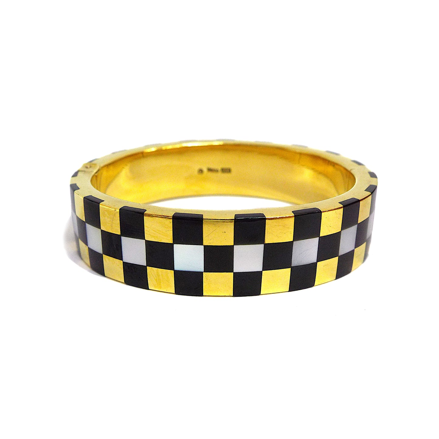 Tiffany & Co. 18K Yellow Gold Onyx Mother of Pearl Bracelet