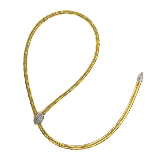 Tessitore Gold Diamond Snake Slider Necklace