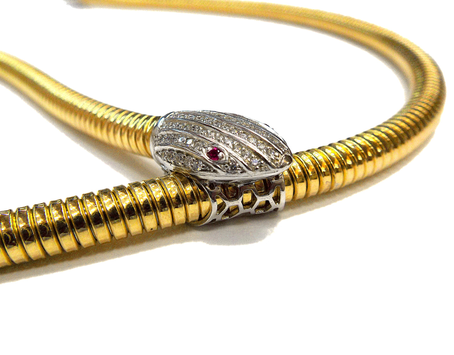 Tessitore Gold Diamond Snake Slider Necklace
