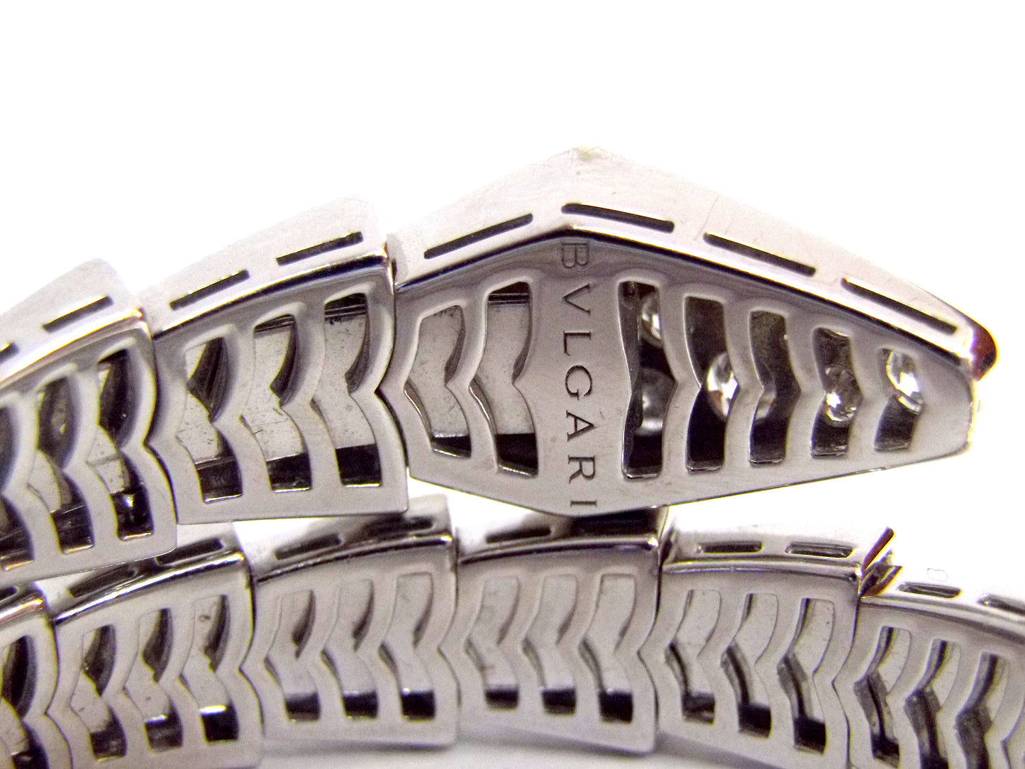 Bulgari Serpenti Viper One-Coil 18K White Gold Diamond Bracelet