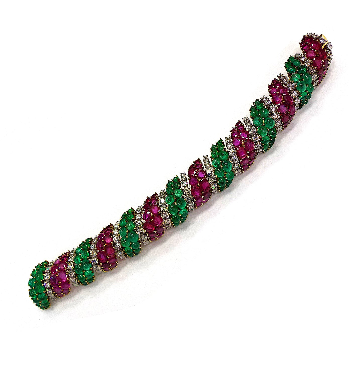 Ruby, Emerald and Diamond Bracelet