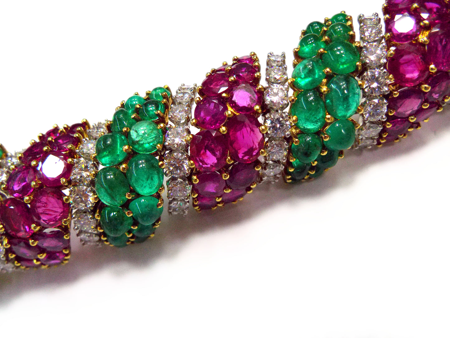 Ruby, Emerald and Diamond Bracelet