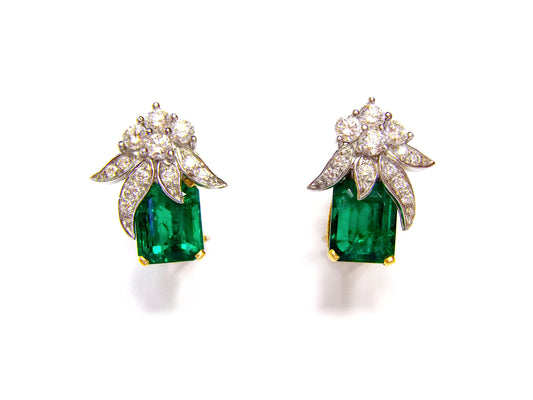 TIFFANY & CO. Diamond Emerald Earrings