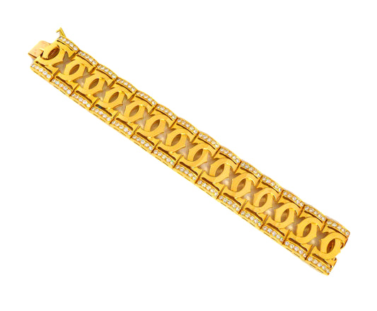 Cartier Double C 18K Yellow Gold Diamond Bracelet
