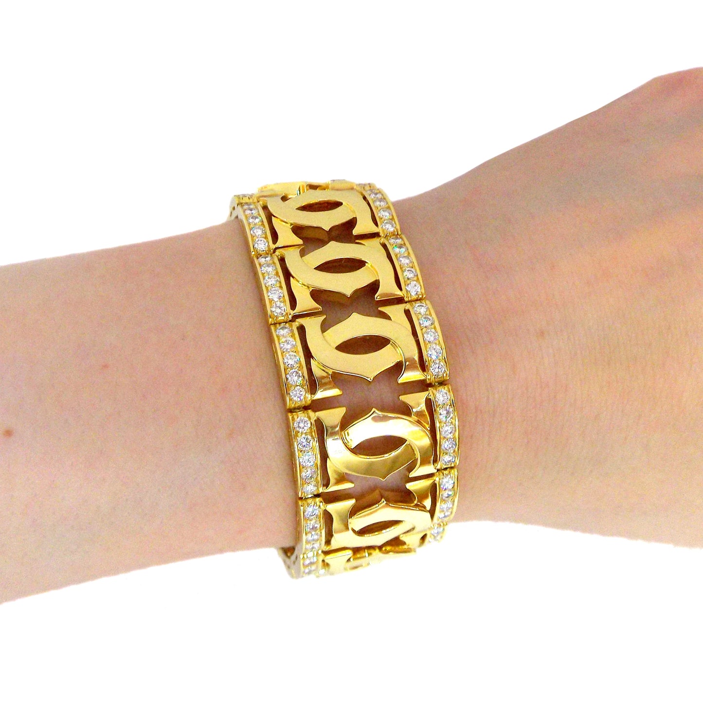 Cartier Double C 18K Yellow Gold Diamond Bracelet