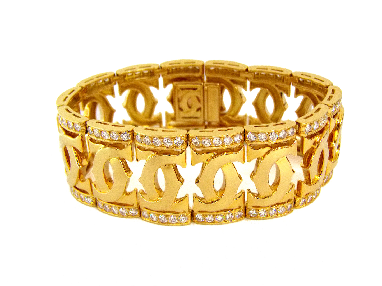 Cartier Double C 18K Yellow Gold Diamond Bracelet
