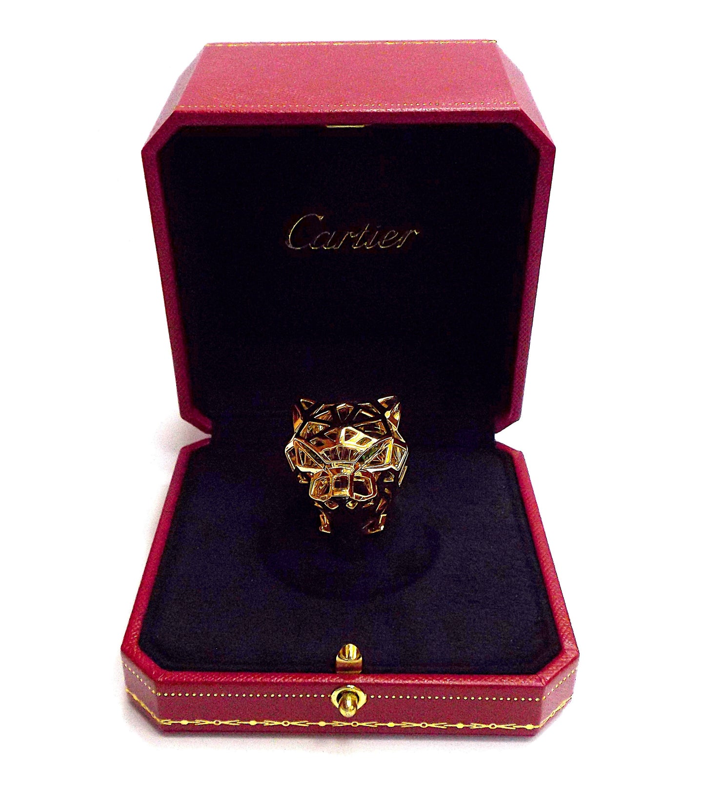 Panthère de Cartier 18K Yellow Gold Tsavorite Garnet Onyx Ring