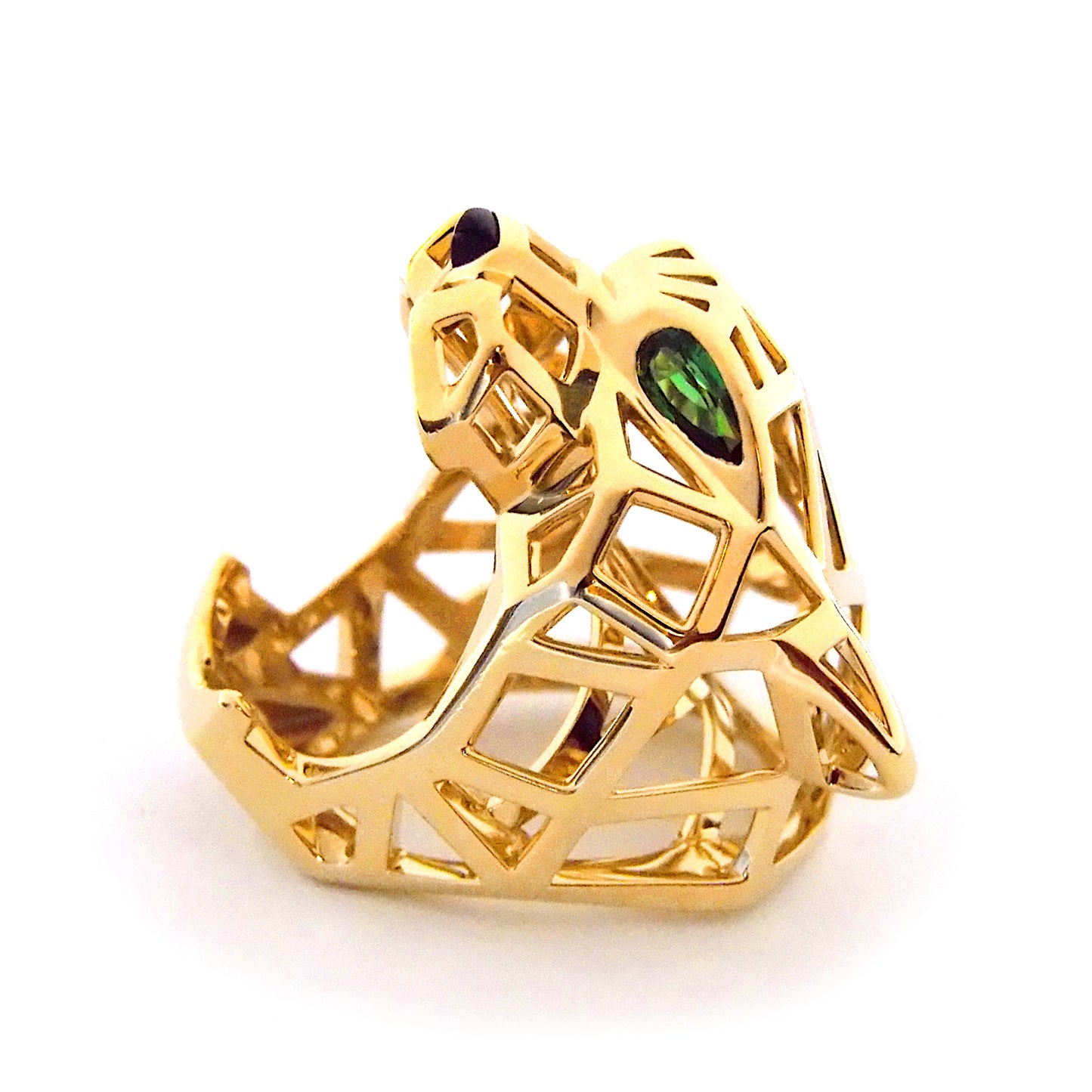 Panthère de Cartier 18K Yellow Gold Tsavorite Garnet Onyx Ring