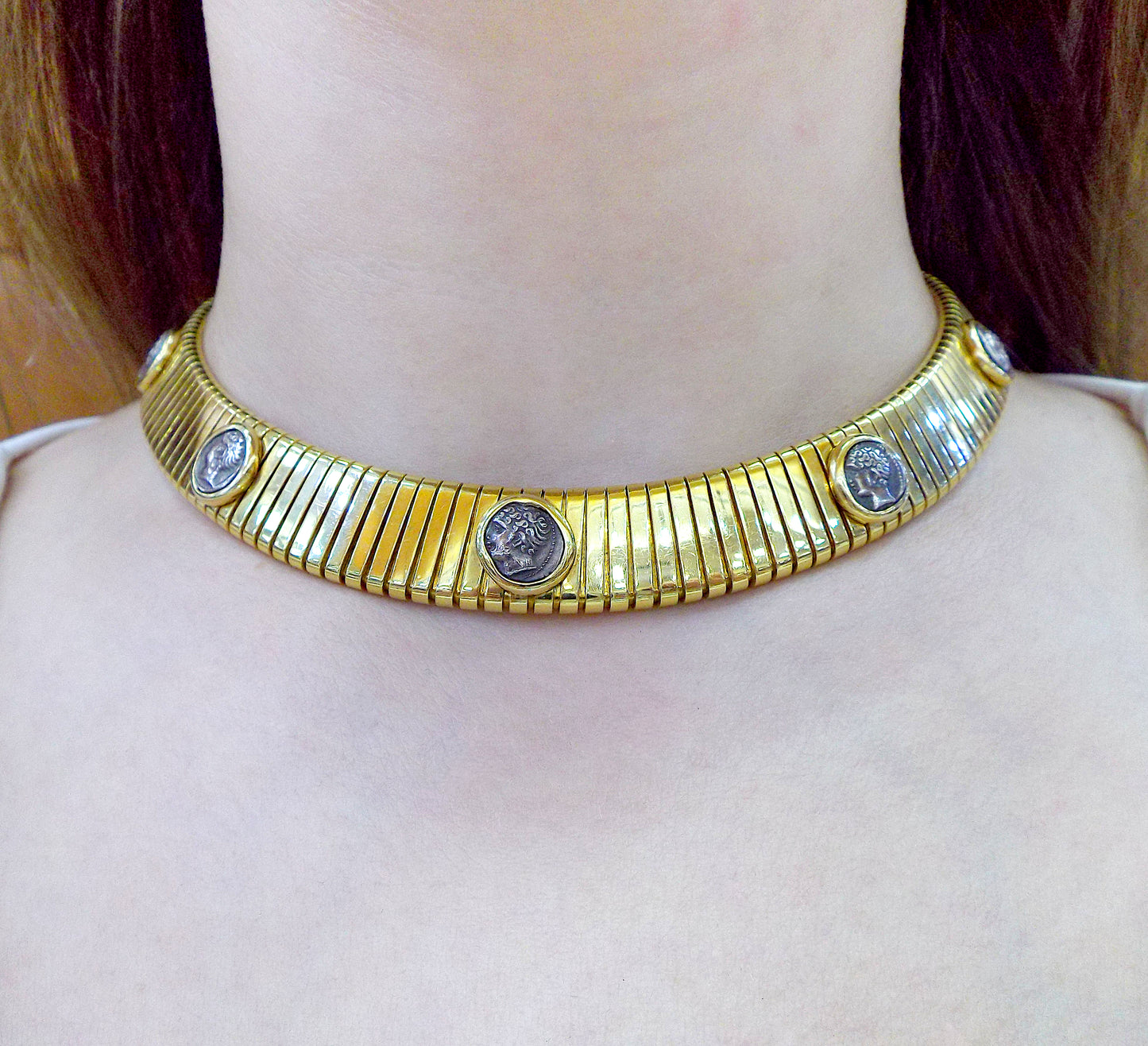 Bulgari Gold Coin 'Monete' Tubogas Necklace