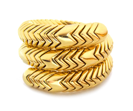 Bulgari Spiga Three-Coil 18K Yellow Gold Bracelet