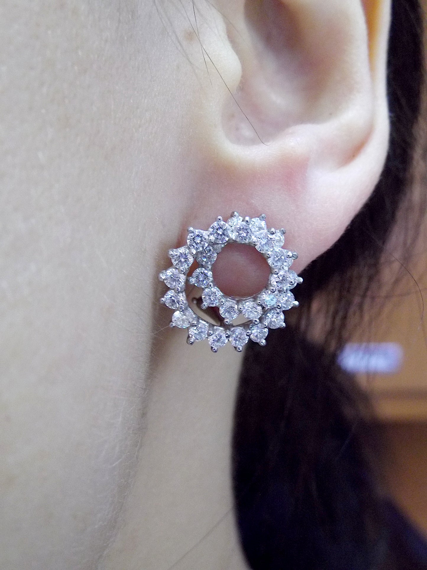 Tiffany & Co., Platinum and Diamond Pin and Earrings Set