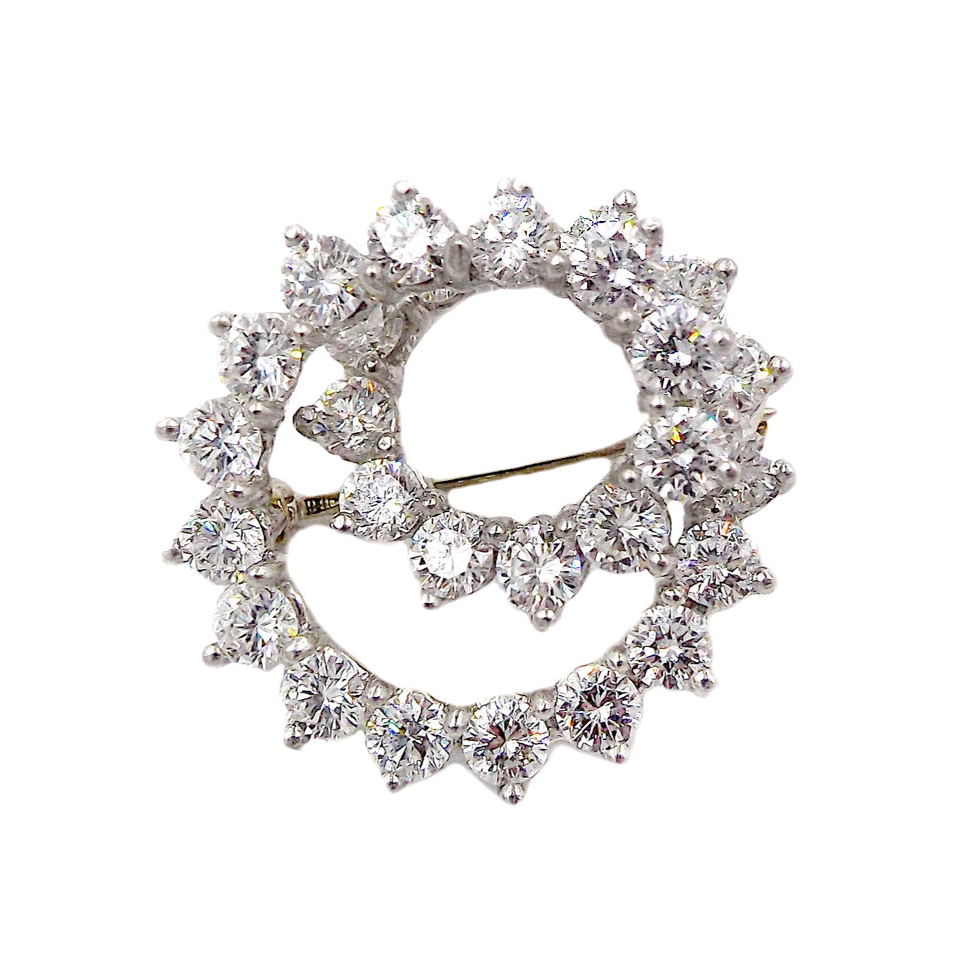 Tiffany & Co., Platinum and Diamond Pin and Earrings Set